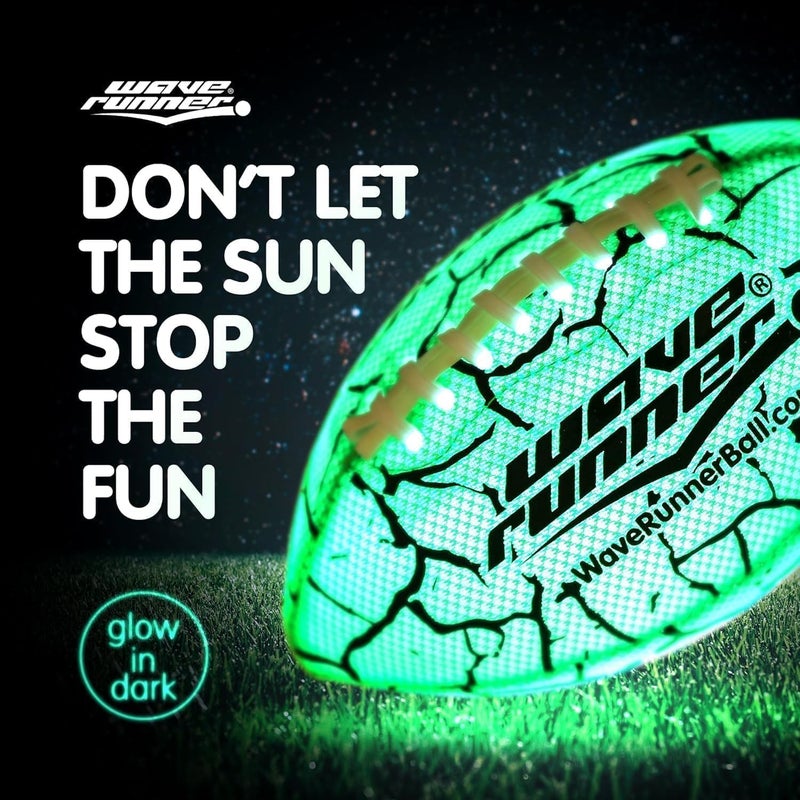 WaveRunner Glow in The Dark LED Football - Junior Size Waterproof Light Up Football, Type-C Rechargeable with Pump, Outdoor Sports Toy for Kids, Teens, and Adults - Image 3